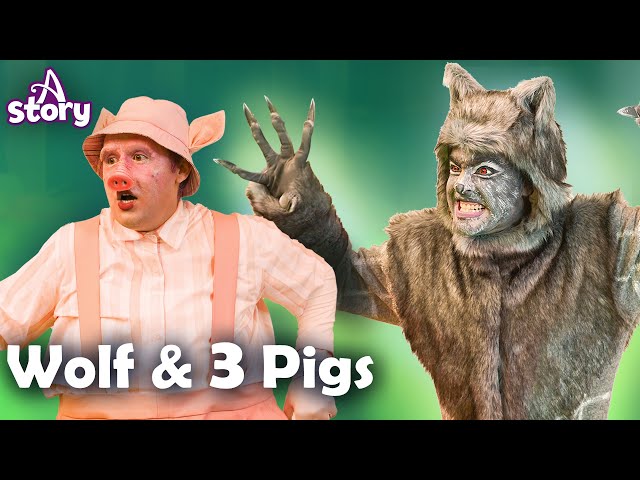 WOLF & 3 PIGS are in the CAMPING English Fairy Tales & Kids Stories