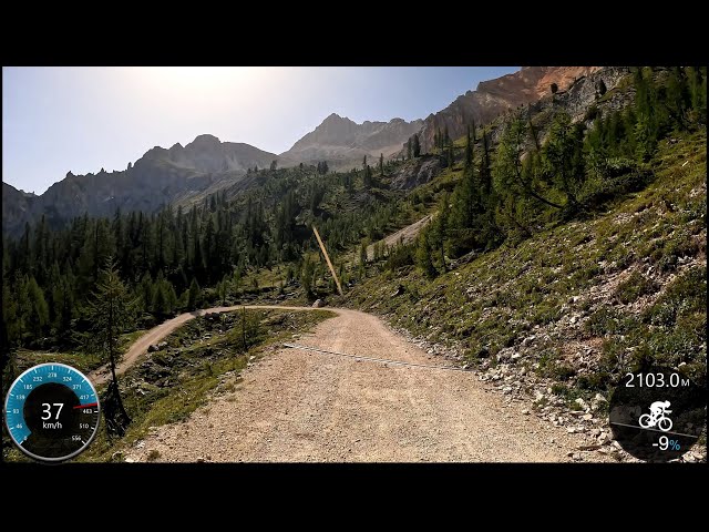 15 minute MTB Downhill Indoor Cycling Workout Dolomites Garmin 4K Video