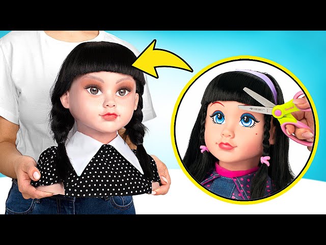 Doll Makeover Into Wednesday Addams