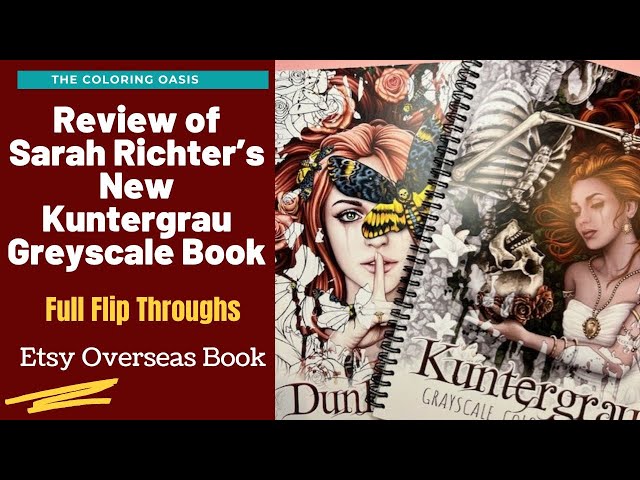 Flip Through of Kuntergrau by Sarah Richter | Etsy Fantasy Overseas Coloring Book | MIXED REVIEW