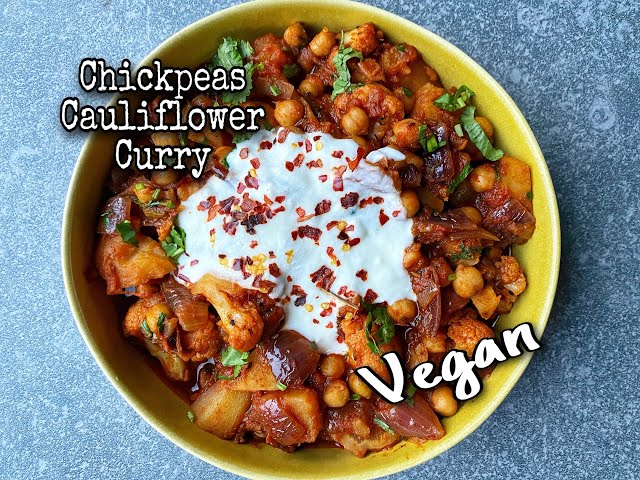 Delicious CAULIFLOWER CHICKPEA POTATO CURRY | Vegan curry | Chickpea curry | Food with Chetna