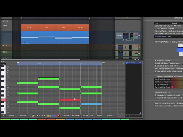 Tracktion Waveform 11 -  Using MIDI Note Colors to Edit in Key - Prt 1(Video 21)