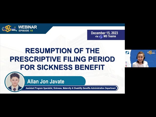 #eSSSkwela Webinar S02E11 | Resumption of the Prescriptive Period for the Filing of Sickness Benefit
