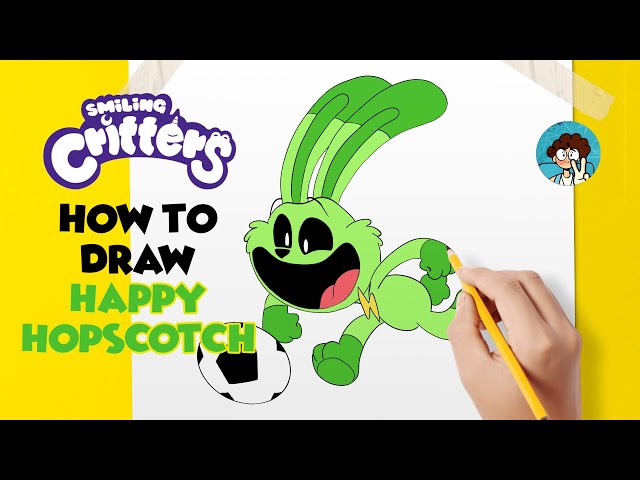 How to draw Hoppy Hopscotch smiling critters I Poppy Playtime-Chapter3