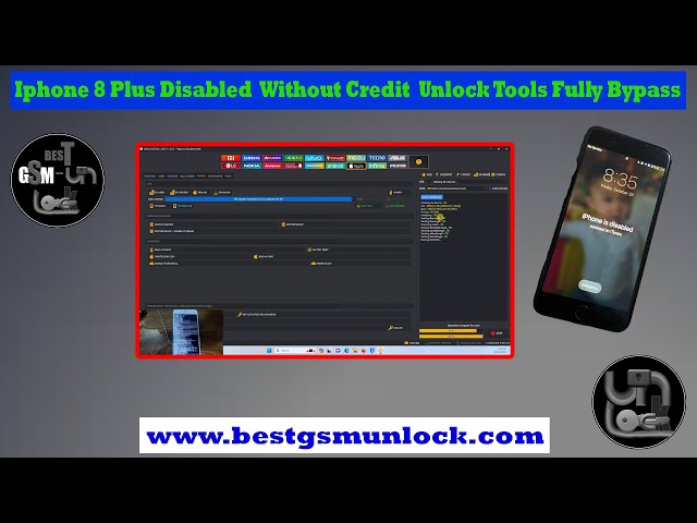 Iphone 8 Plus Disabled  Without Credit  Unlock Tools Fully Bypass,www.bestgsmunlock.com