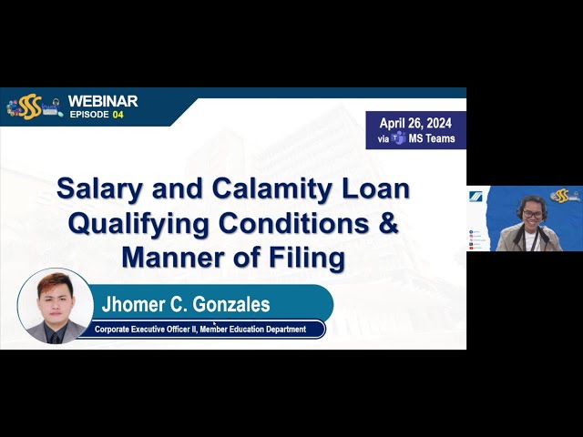 #eSSSkwela Webinar S03E04 | Salary and Calamity Loan Qualifying Conditions