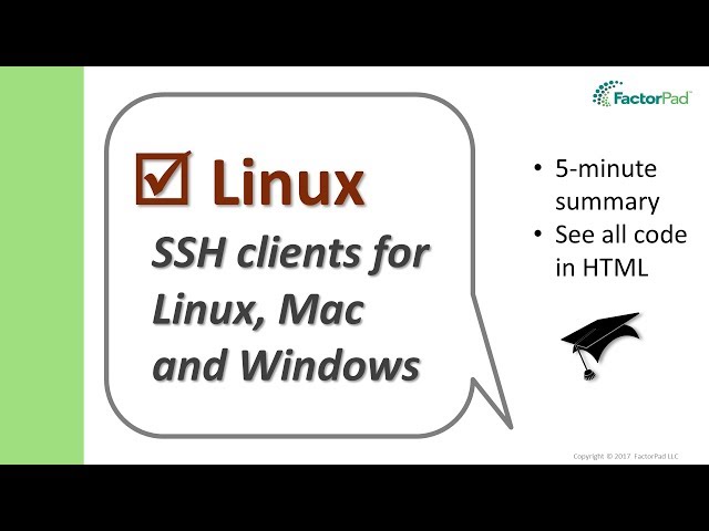 SSH clients for Linux, Mac and Windows
