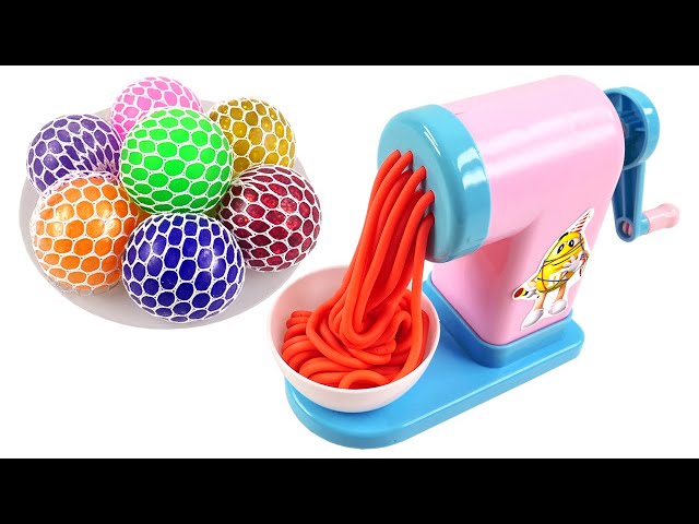 Satisfying Video | How To Make Rainbow Noodle into Strees Balls Cutting ASMR RainbowToyTocToc