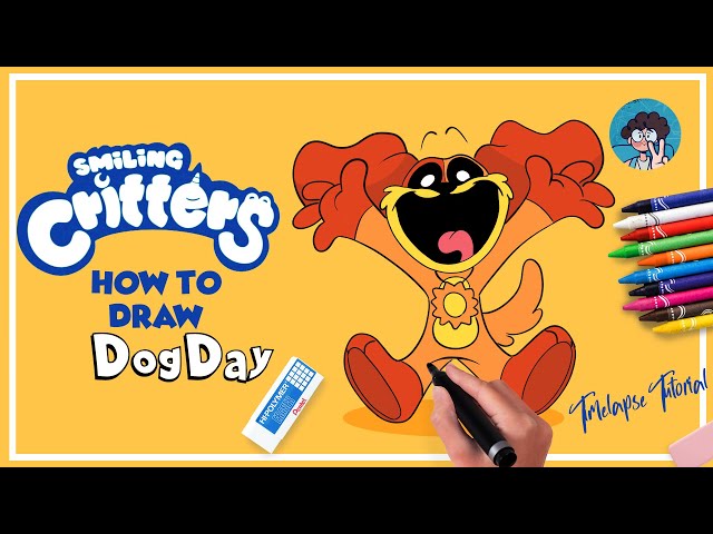 How to draw dogday happily jumping smiling critters I Poppy Playtime
