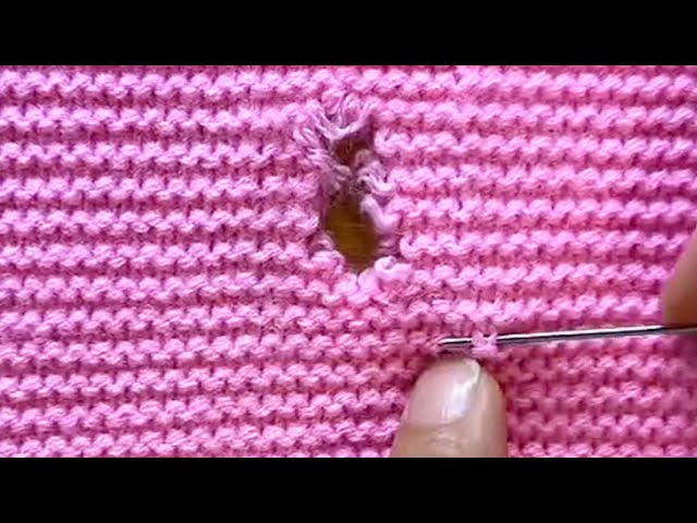 How to Invisibly Repair Holes in Knitted Sweaters at Home (Purl Stitch)