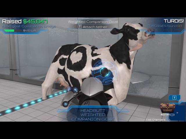 Goat Simulator Waste of Space DLC - Testing Chambers another run + tethering bug