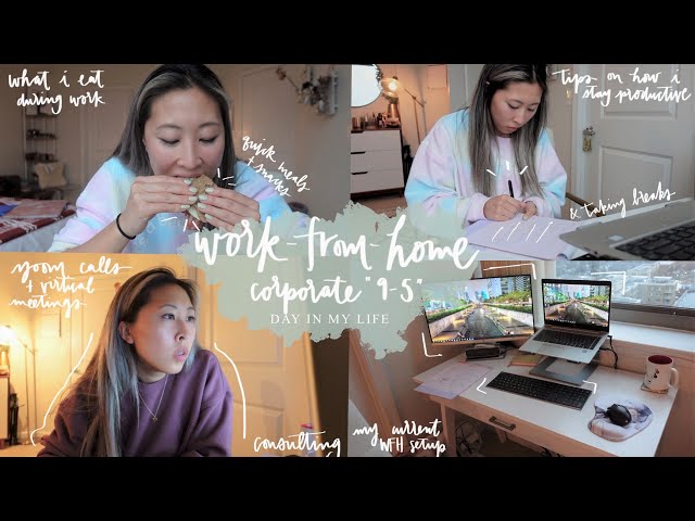 work from home day in my life // 9-5 corporate consulting, how i stay productive, what i eat & more!