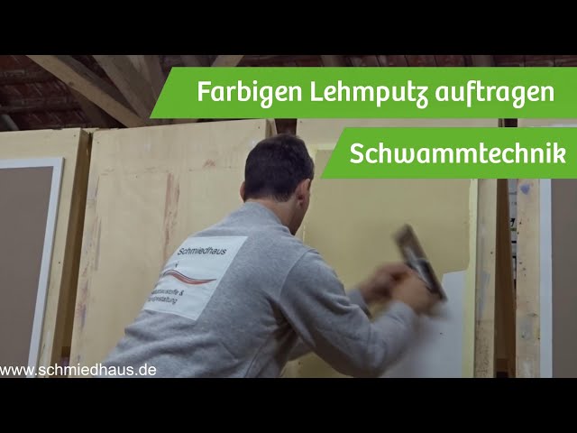 Wand mit farbigen Lehmputz verputzen - Lesando Capriccio mit Schwamm gefilzt