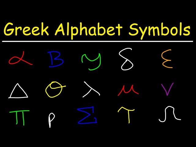 Greek Alphabet Symbols List - College Math, Chemistry, & Physics