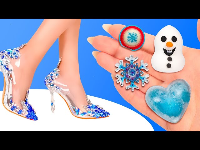 Frozen Miniature Doll Crafts! Elsa vs Anna Challenge
