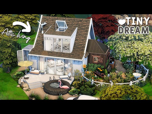 Tiny Dream🌷🤍 Cottage with a Living Attic | NoCC | Sims 4 | Stop Motion Build