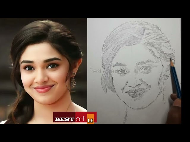 learn how to draw krithi shetty  art #sketchportrait #krithishetty #arttutorials #pencilart
