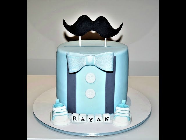 Cake decorating tutorials | how to make a little man bow tie & mustache cake | Sugarella Sweets