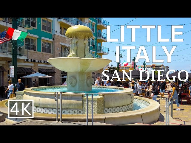 [4K] Little Italy in Downtown San Diego, California USA -  Walking Tour