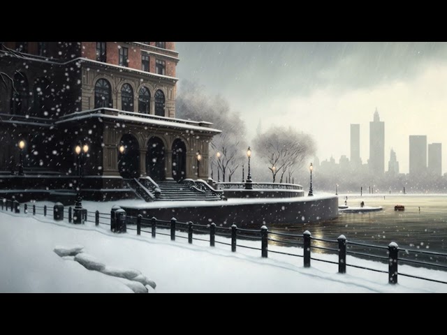 Snowing in 1900's New York City Ambience 🎧 Snow Sounds, Winter Sounds, New York Sounds