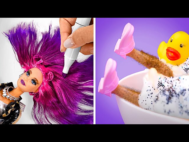 Doll-icious Duel: Rockstar vs. Rainbow Style Makeover || Superfood Adventures|| FUN CRAFTS!