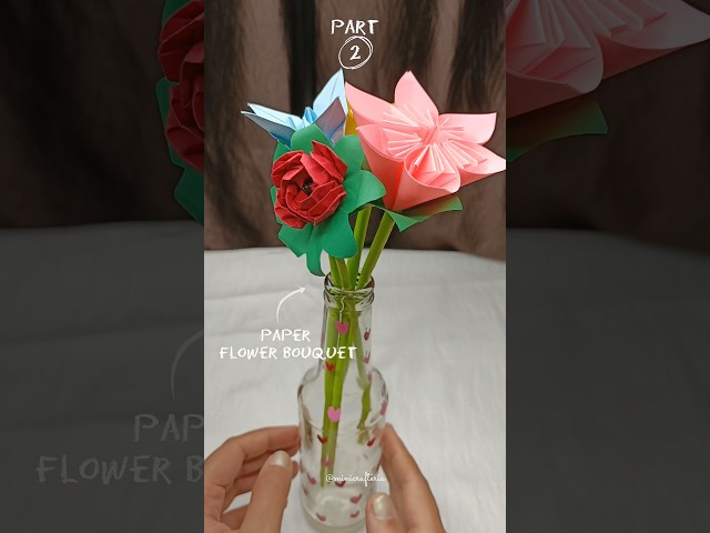 Diy paper flower bouquet 💐🥰|  Flower bouquet (Part - 2) #shorts #ytshorts #craft #diy #flowerbouquet