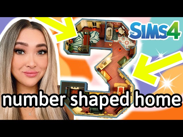 building a 3-shaped house using ONLY 3 packs AND 3 colors! Sims 4: Number Build Challenge