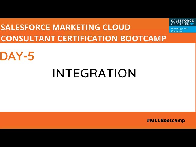 Marketing Cloud Consultant Certification  Day 5: Integration