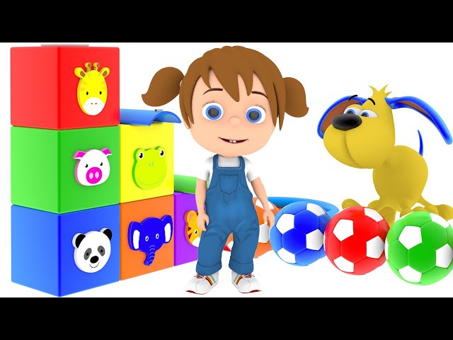 Little Baby Learn Colors with Surprise Toys Soccer Balls for Kids | Colors Kids Songs Nursery Rhymes