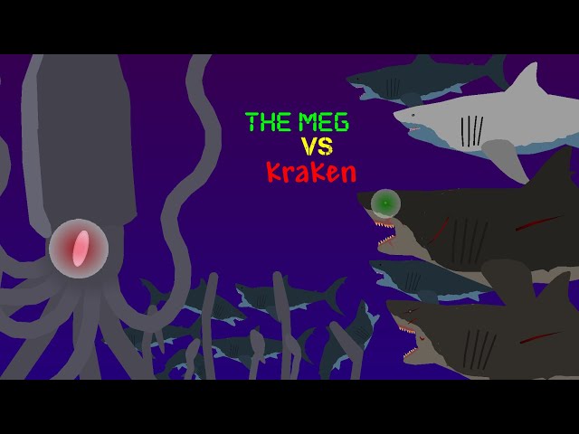 The Megalodons vs the kraken (meg 2 the trench vs sea monsters) sticknodes animation (true fight)