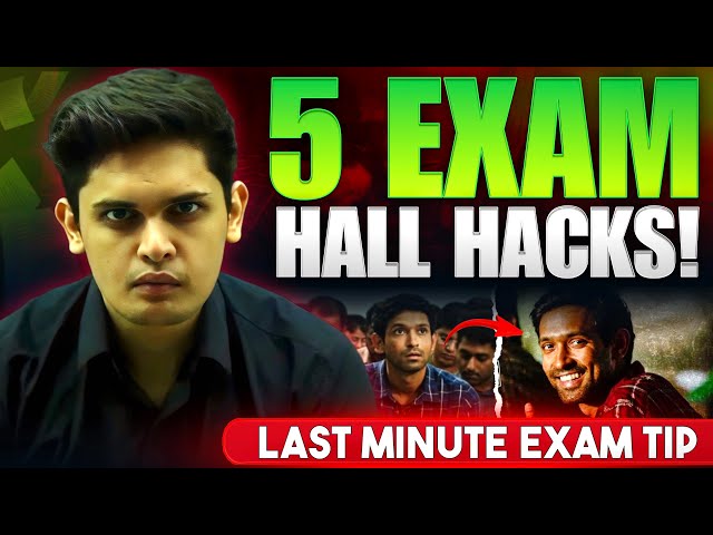 Last Minute Exam Tips🔥| 5 Secret Exam Hall Hacks| Prashant Kirad