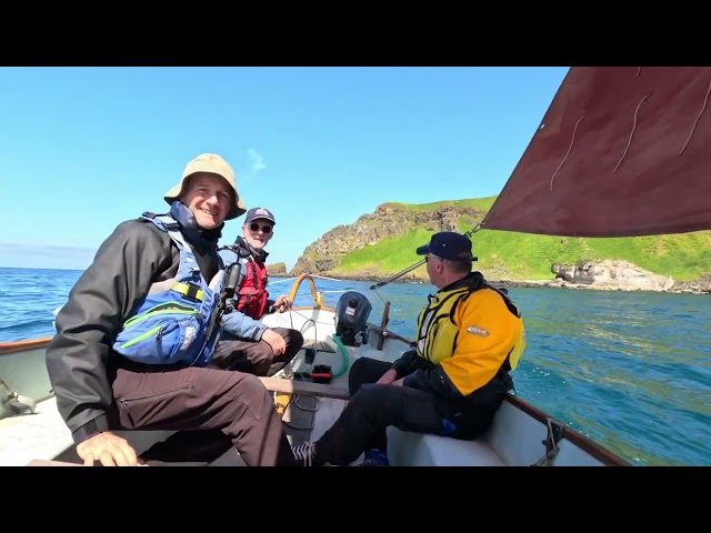 sailing a Drascombe Scaffie from Ballycastle to West Light Rathlin