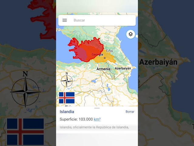 Islandia vs Georgia y Jordania Comparando Tamaños de Países