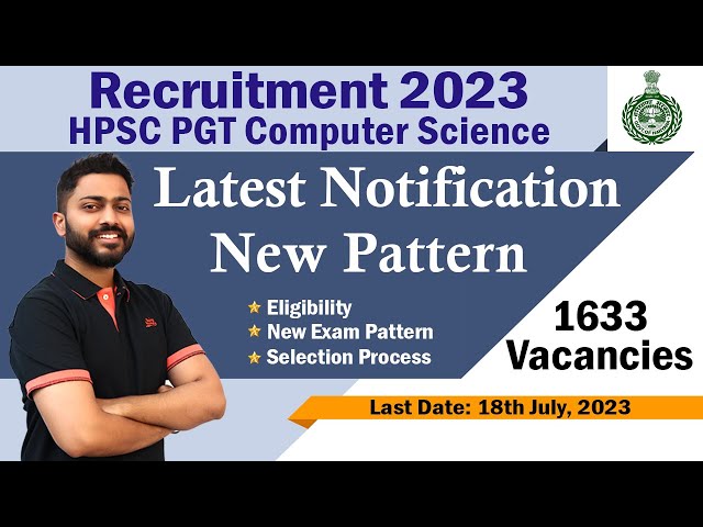 HPSC PGT Computer🖥️ Vacancies | New Exam Pattern | Old Students Must Apply again
