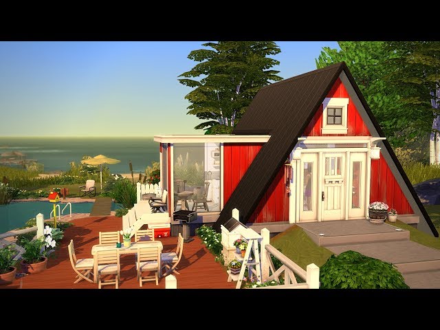 BRINDLETON A-FRAME TINY HOUSE 🏡 SIMS 4 SPEED BUILD STOP MOTION (NO CC)