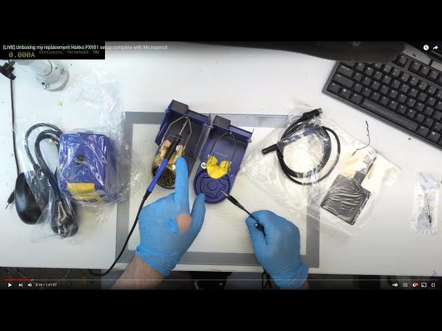 [LIVE] Unboxing replacement Hakko FX951 setup complete with Micropencil + bodge fix for holder