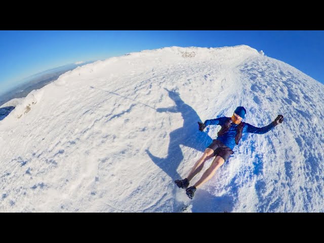 Sliding Down a Mountain in Winter Wearing #Shorts // Insta360 One X2