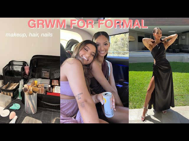 FORMAL GRWM | makeup, hair, nails, dress reveal