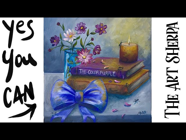 The Color Purple 🌟🎨 How to paint acrylics for beginners: Christmas Live stream