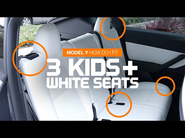 Tesla Model Y - 3 Kids, Car Seats and White Interior