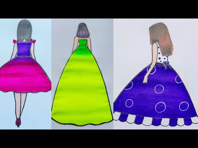 10 Different Girl dresses colouring / Colouring video