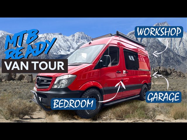 Super FUNCTIONAL VAN CONVERSION with Full MTB Workshop 🚐 // Everything you need!