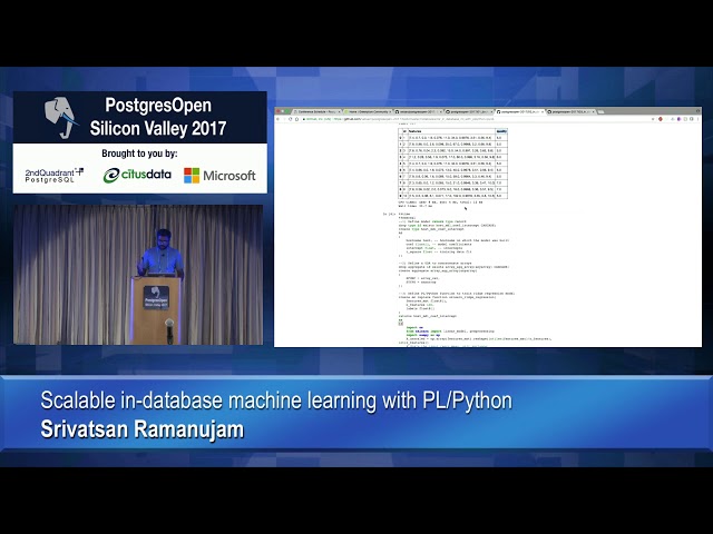 Scalable in-database machine learning with PL/Python