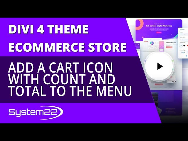 Divi 4 Ecommerce Add A Cart Icon With Count And Total To The Menu 👈