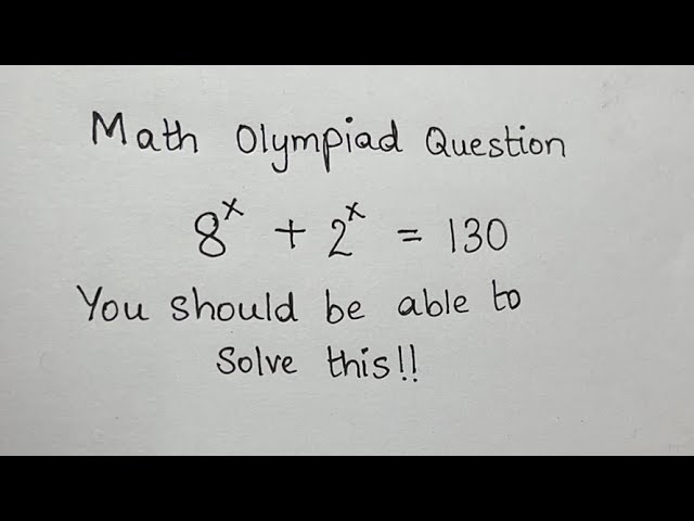 Math Olympiad Question | Exponential Equation Solving