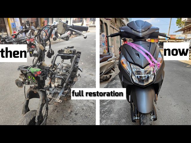 full restoration: Honda Dio accidental scooter perfectly restored watch full video.