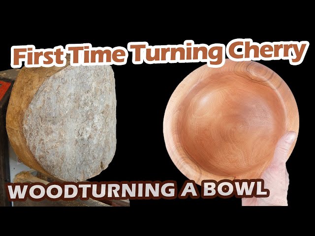 Woodturning a Cherry bowl, ASMR