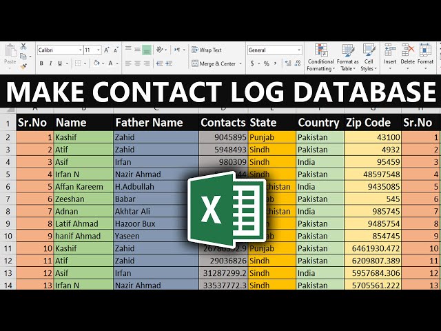 MS Excel for beginners | how to make contact log database in ms excel