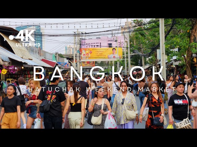 [4K] Walking in the Heat Wave at Chatuchak Market in Bangkok, Thailand