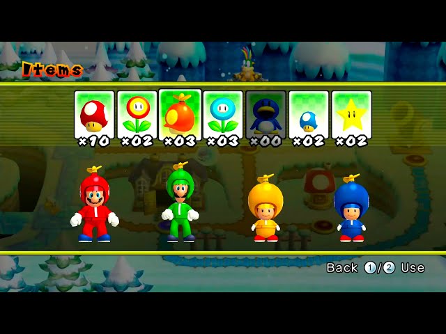 New Super Mario Bros. Wii – 4 Players World 3 Walkthrough Co-Op #1